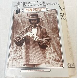 Vintage 1984 Missouri River Mens Mountain Shirt Pioneer Costume Sewing Pattern